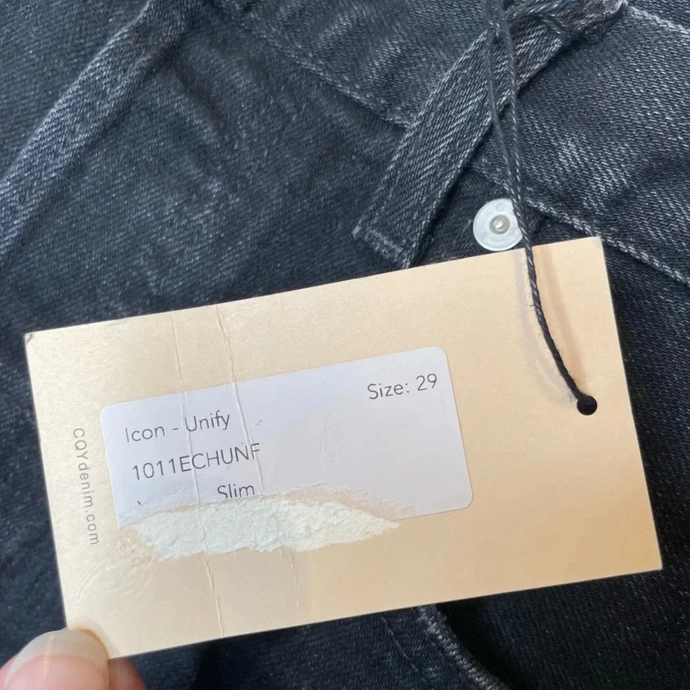 NWT CQY Icon Unify Vintage Black Slim Jeans Size 29